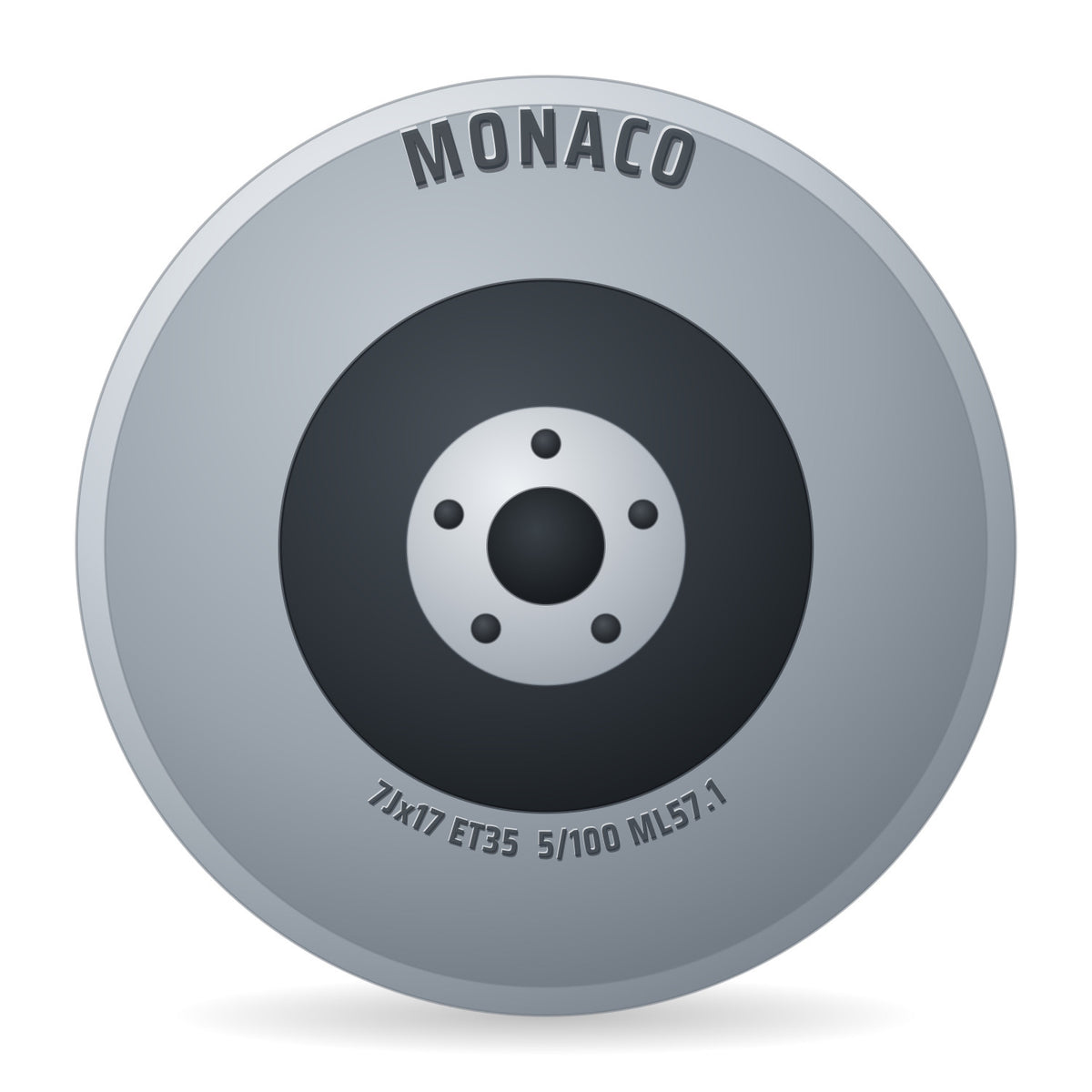 Monaco Rallye black glossy Felge 7x17 Zoll ET35 LK 5x100 ML57.1