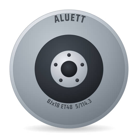 Aluett 56 Schwarz Glänzend Felge 8x18 Zoll ET48 LK 5x114.3