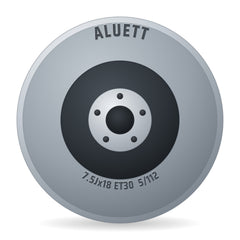 Aluett 87 Grau Matt Verblendung Poliert Felge 7.5x18 Zoll ET30 LK 5x112