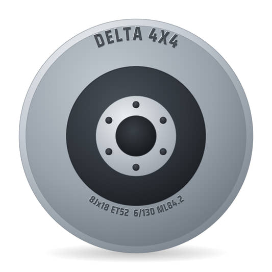 DELTA 4x4 Sins Black - Schwarz Matt Alufelge 8x18 Zoll ET52 LK 6x130 ML84.2