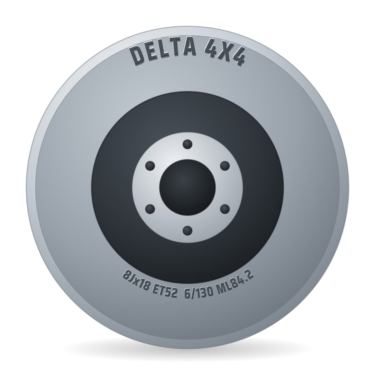 DELTA 4x4 Sins Black - Schwarz Matt Alufelge 8x18 Zoll ET52 LK 6x130 ML84.2