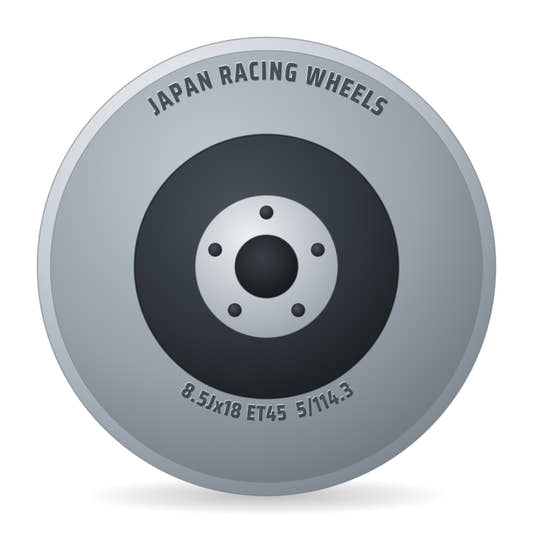 Japan Racing Wheels JR21 Silber Verblendung Poliert Felge 8.5x18 Zoll ET45 LK 5x114.3