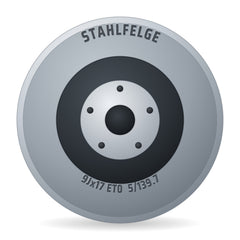 Stahlfelge Smoothie Schwarz Glanz Classic Felge 9x17 Zoll ET0 LK 5x139.7