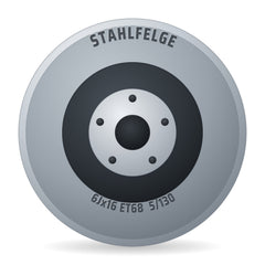 Stahlfelge 7011 163397 '' Felge 6x16 Zoll ET68 LK 5x130