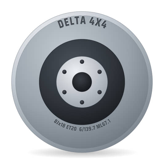 DELTA 4x4 Sins Black - Schwarz Matt Alufelge 8x18 Zoll ET20 LK 6x139.7 ML67.1