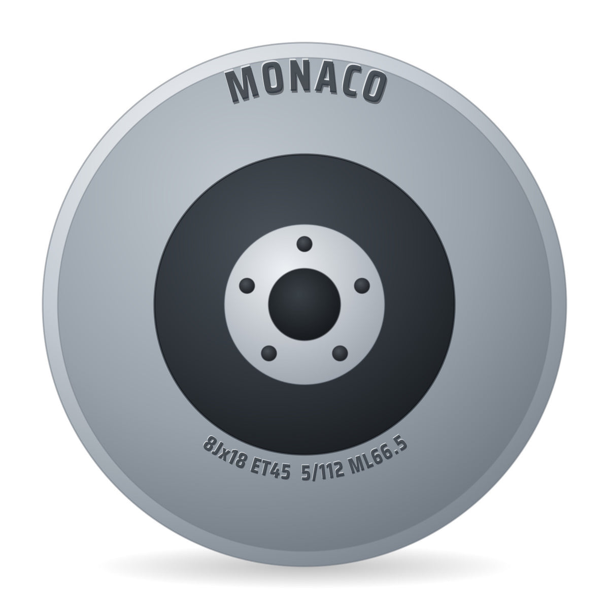 Monaco FF2 gloss black Felge 8x18 Zoll ET45 LK 5x112 ML66.5