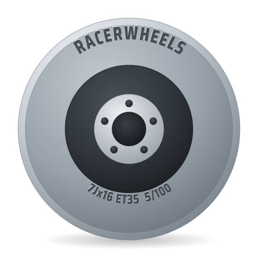 RacerWheels Rocket Schwarz Glänzend Verblendung Poliert Racer Felge 7x16 Zoll ET35 LK 5x100