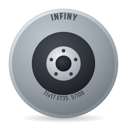 Infiny TX Schwarz Glänzend Verblendung Poliert Individual Felge 7x17 Zoll ET35 LK 5x108