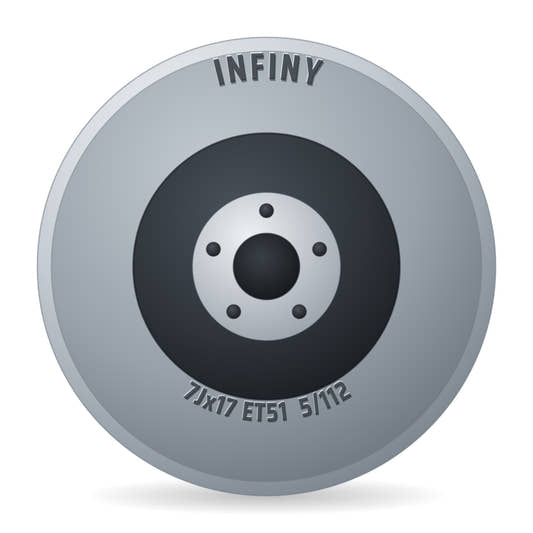 Infiny TX Schwarz Glänzend Verblendung Poliert Individual Felge 7x17 Zoll ET51 LK 5x112