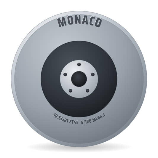 Monaco GPX gloss black Felge 10.5x21 Zoll ET45 LK 5x120 ML64.1