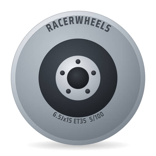 RacerWheels Rocket Schwarz Glänzend Verblendung Poliert Racer Felge 6.5x15 Zoll ET35 LK 5x100