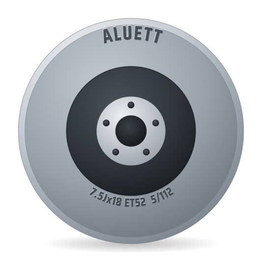 Aluett 87 Silber Felge 7.5x18 Zoll ET52 LK 5x112