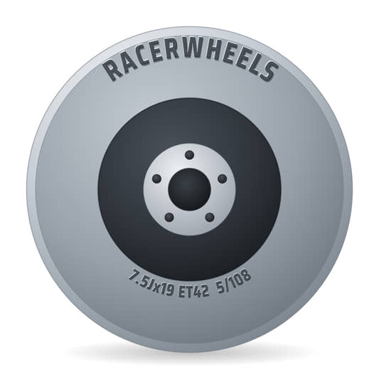 RacerWheels EV01 & Schwarz Matt Racer Felge 7.5x19 Zoll ET42 LK 5x108
