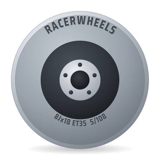 RacerWheels Attak Schwarz Glänzend Racer Felge 8x18 Zoll ET35 LK 5x108