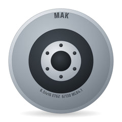 Mak Gravel gloss black Alufelge 6.5x16 Zoll ET62 LK 6x130 ML84.1