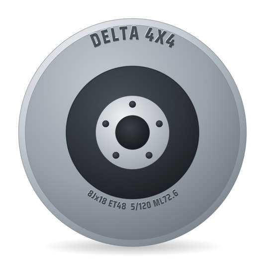 DELTA 4x4 Sins Black - Schwarz Matt Alufelge 8x18 Zoll ET48 LK 5x120 ML72.6