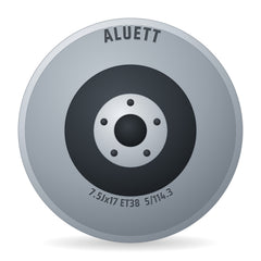 Aluett 56 Schwarz Verblendung Poliert Felge 7.5x17 Zoll ET38 LK 5x114.3