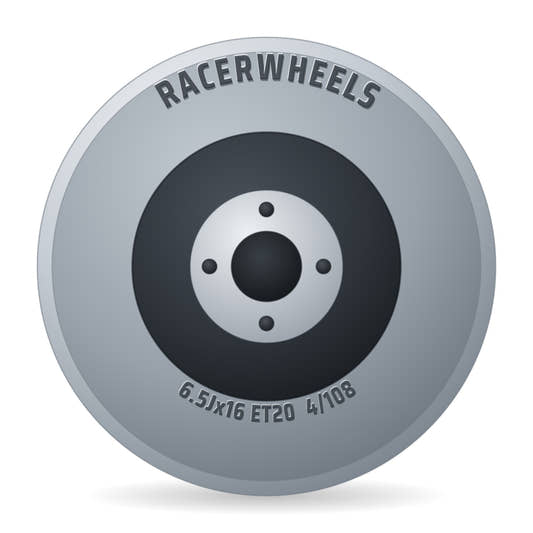 RacerWheels Wave Light Schwarz Verblendung Poliert Racer Felge 6.5x16 Zoll ET20 LK 4x108