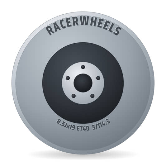RacerWheels ZR Schwarz Glänzend Verblendung Poliert Racer Felge 8.5x19 Zoll ET40 LK 5x114.3