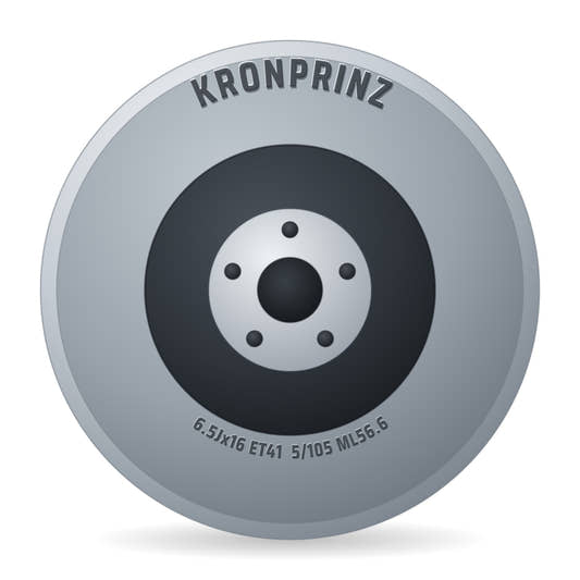 Kronprinz OP 516017 Stahlfelge 6.5x16 Zoll ET41 LK 5x105 ML56.6