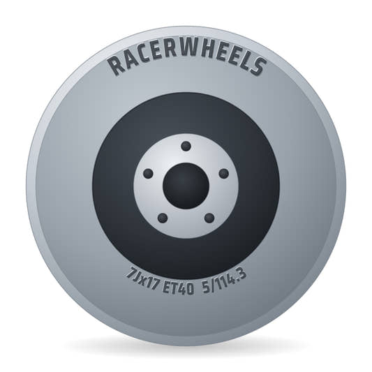 RacerWheels Pulse Schwarz Verblendung Poliert Racer Felge 7x17 Zoll ET40 LK 5x114.3