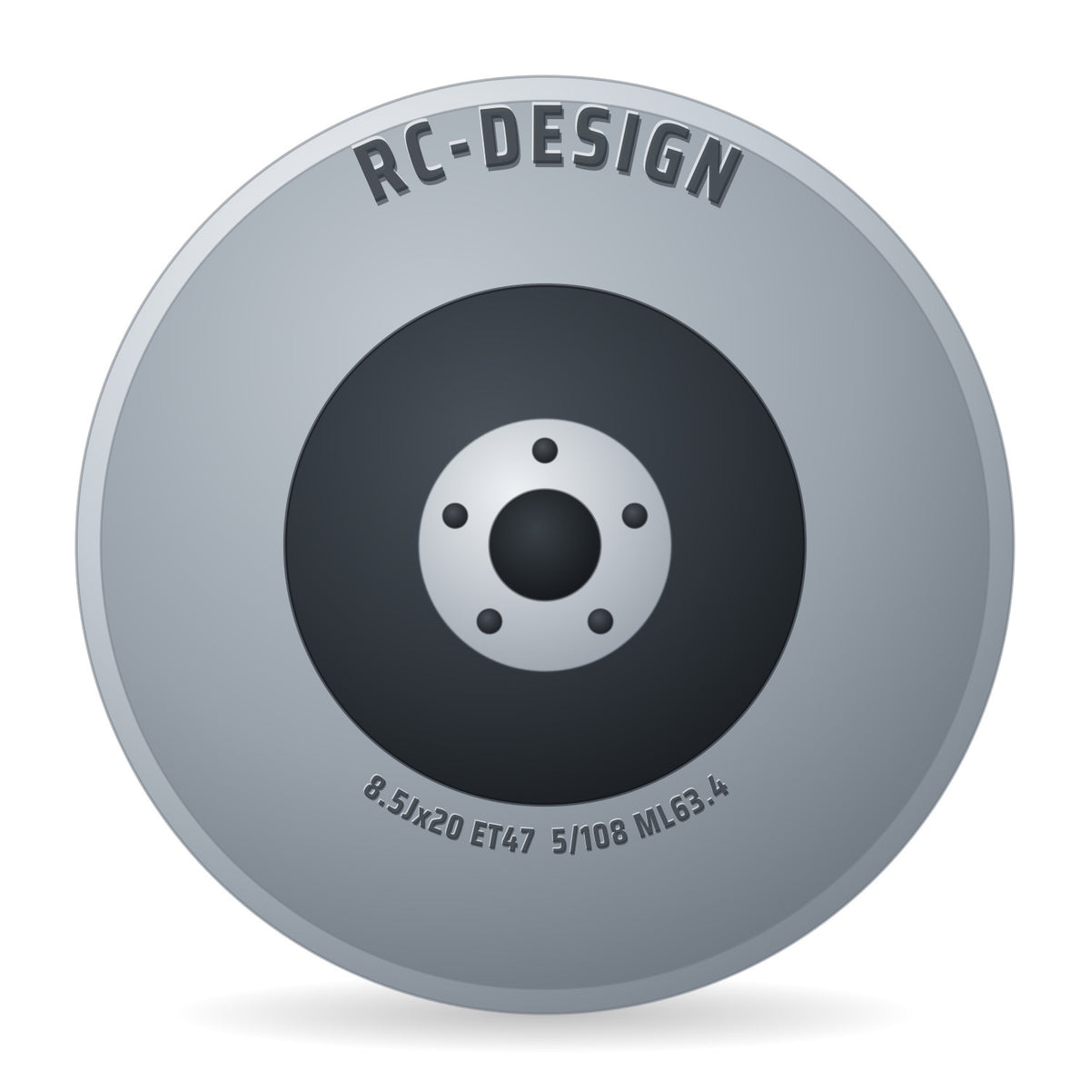 RC-Design RC36 schwarz glanz front-poliert Alufelge 8.5x20 Zoll ET47.5 LK 5x108 ML63.4