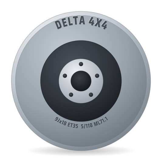 DELTA 4x4 LegacyForged schwarz matt Felge 9x18 Zoll ET35 LK 5x118 ML71.1